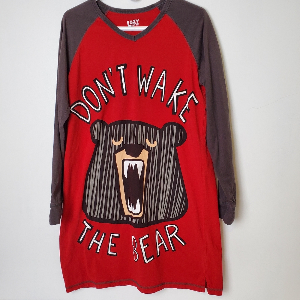 Lazy One Cotton Nightshirt Bear Logo